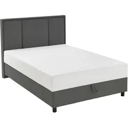 Boxbett "ARLA", grau (dunkelgrau), B:105cm L:213cm, ATLANTIC HOME COLLECTION, Komplettbetten, Boxspringbett, mit Taschen-Federkernmatratze und Bettkasten