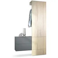 Vladon Wandgarderobe Carlton 105 x 193 x 35 cm Eiche