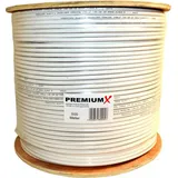 PremiumX 500m BASIC Koaxialkabel 135dB 4-fach CCS SAT Antennenkabel RG-6 Class A