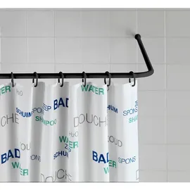 Wenko Duschvorhangstange L-Form 20 mm schwarz