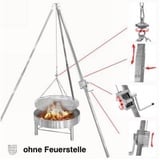 Schneider Grillgeräte Edelstahl Schwenkgrill 170 cm Höhe mit Rost 70 cm