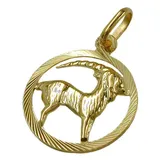 GALLAY Anhänger 15mm Sternzeichen Steinbock Gold / Gelbgold