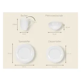 CreaTable Kombiservice Flora 16-tlg. weiß