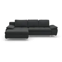 Ecksofa SIT & MORE "Latigo L-Form", grau (anthrazit), B:270cm T:163cm, Sofas, mit Recamiere, wahlweise mit Bettfunktion und Bettkasten