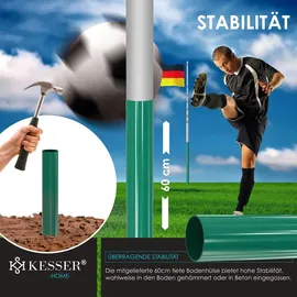 Kesser KESSER® Teleskop Fahnenmast Aluminium 6,30m Bodenhülse 60cm inkl Deutschlandfahne Höhenverstellbar Flaggenmast Mast Deutschland Flagge Alu