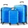 aleos Reisekoffer Set 4-Rollen 100 cm / 100 l blau