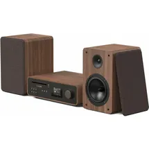 Pure Classic Stereo Bluetooth CD Player, Spotify Connect, WLAN, 2x 50 W), Stereoanlage, Braun, Schwarz