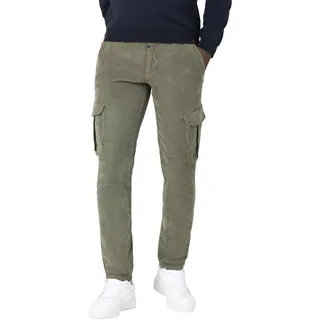 TIMEZONE Herren Cargo Hose REGULAR NIKLASTZ Regular Fit Grün 4007 Normaler Bund Reißverschluss W 31 L 34
