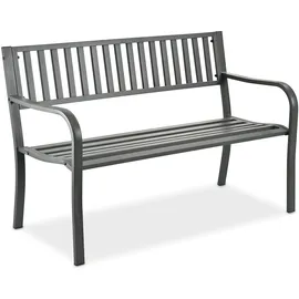 Relaxdays Gartenbank 82 x 127 x 59,5 cm Grau