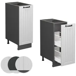 Vicco Apothekerschrank Fame-Line 30 x 51,6 x 82 cm Anthrazit/Weiß