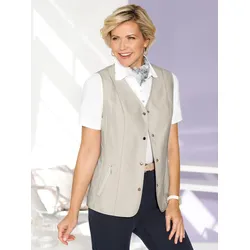 Kurzweste CLASSIC, Damen, Gr. 52, grau (naturstein), 100% Polyester, unifarben, Westen