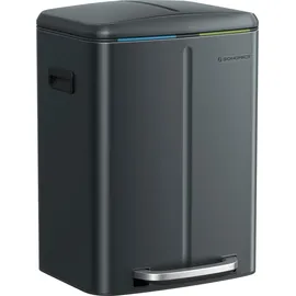 Songmics Mülleimer 2 x 20 l Grau