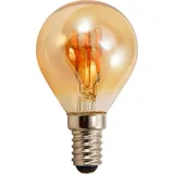 McShine LED Filament Tropfenlampe McShine ''Retro'' E14, 2W, 150lm, warmweiß,goldenes Glas