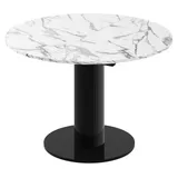 Design Esstisch Tisch HES-111 rund oval Hochglanz ausziehbar 100-148cm - Weiß