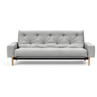 INNOVATION LIVING TM Schlafsofa MIMER hochwertige Schlaffunktion, aktuelles Design und extra Komfort, Taschenfederkernmatratze, Breite Liegefläche 140 cm grau