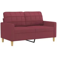 Tidyard 2-Sitzer-Sofa 2er Gästesofa Gästebett Sofabett mit Armlehne Polstersofa Schlafsofa Bettsofa Schlafcouch Bettcouch Stoffsofa 138 x 77 x 80 cm (B x T x H) Stoff Metall,Textilene Weinrot