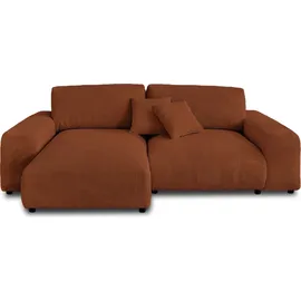 best mobilier Garance – Ecksofa beidseitig montierbar - 4-sitzer – aus Cord Terrakotta