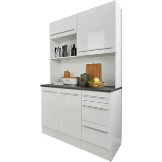 BASIC by Balculina Buffet Jazz (1-St) Breite 120cm, Türen, Schubkästen, offenes Fach braun|weiß