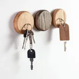 Craman Magnetischer Circle Schlüsselhalter Holz, Eiche Stein-Form, Messerhalter, Schlüsselbrett Wand