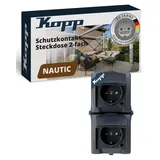 Kopp Klappdeckelsteckdose 2-fach Anthrazit 1 St.