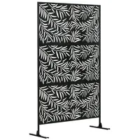 Outsunny Garten-Paravent 122 x 45 x 198 cm Schwarz Stahl