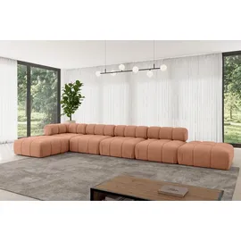 altdecor Ecksofa modulares Sofa Kerru-L3 - 475x190x70 cm Apricot Velours