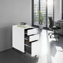 Tectake Aktenrollschrank 30 x 50 x 59,5 cm Weiß