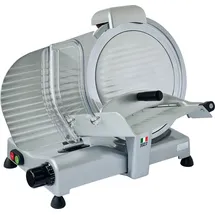 BIKITCHEN AS3000 Allesschneider Gastro Aufschnittmaschine, Silber glattes 30cm Hohlschliff Messer - Silber