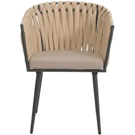 Mendler HWC-N38 Gartenstuhl 61 x 61 x 82 cm creme 2 St.