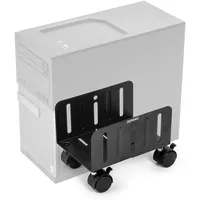 Duronic DMHD2 PC Halterung | Rollbare PC-Halterung | Gehäuse Halter für ITX, Midi, Big Tower bis 21 cm Breite | Rollbrett für Computer Tower unter dem Tisch | PCs bis 15 kg | Bessere Lüftung des PC