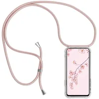 HongMan Handykette Handyhülle für Samsung Galaxy S10 Plus mit Band - Transparent Handy-Kette Handy Hülle mit Kordel zum Umhängen Handyanhänger Halsband Lanyard Case - Roségold