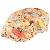 Balke Schiebermütze Flatcap 100% Baumwolle mit buntem Häuserprint bunt S