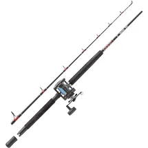 Abu Garcia Muscle Tip Boat Fishing Ruten und Rollen Combo Set, Schwarz/Rot