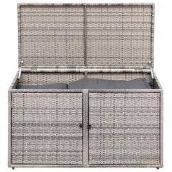 Kissenbox MERXX "Komfort", grau, B:120cm H:65cm T:60cm, Kunststoff, Stahl, Aufbewahrungsboxen, Polyrattan