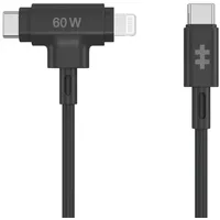 Targus HyperJuice USB-C und Lightning Hybrid-Silikonkabel (1,5m) - Schwarz