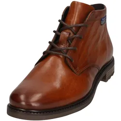 Schnürboots BUGATTI, Herren, Gr. 44, braun (cognac), Leder, Basic, Schuhe, Stiefelette, Anzugschuh für festliche Anlässe