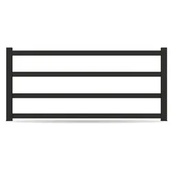 Zaun, Aluminium, Tiefschwarz RAL 9005, Modell Hamburg, flexible Befestigungssysteme, Zaunelement individuell konfigurierbar