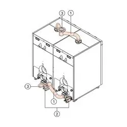 Viessmann Hydraulische Systemverrohrung DN 65/100 mit motorisch gesteuerten Drosselklappen ZK02863