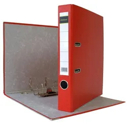 Midori 7 x Akten-Ordner PP A4 50 mm Rot Kunststoff Archiv Büroordner Ringordner