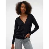 Vero Moda VMSILJE LS V-Neck Cardigan Schwarz XS