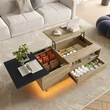 Höhenverstellbarer Schrank Mit Led-bodenlicht & Reichlich Stauraum – Individuell Anpassbar, Mit Schubladen Und Fächern, Maßgeschneidert Für Multifunktionale Minimalismus-wohnzimmer.