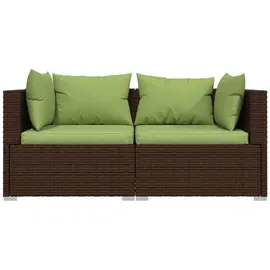vidaXL 3-tlg. Garten-Lounge-Set mit Kissen braun