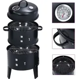 3-in-1 Holzkohlegrill Räucherofen 40×80 Cm