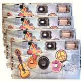 4X 1A Photo PORST Einwegkamera Edition Flower Power, Blumen und Schmetterling, mit Blitz, Batterien und Film (4er Pack, je 27 Aufnahmen)
