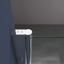 doporro Eck-Duschkabine Eckdusche 75x80x190cm Duschabtrennung ESG-Sicherheitsglas Klarglas inkl. beidseitiger Easy-Clean-Beschichtung Ravenna26 - Transparent
