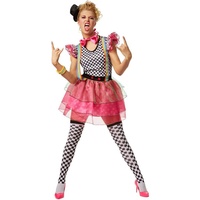 dressforfun Clown-Kostüm Frauenkostüm Neon Clown rosa|schwarz S - S