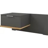 Musterring Nachtschrank MUSTERRING "Isabelle", grau (graphit, dekor), B:90cm H:43cm T:47cm, Holzwerkstoff, Schränke, Nachtschrank, verschiedene Farben, Unterboden in Eiche, Maße B50/90 x H43 x T47 cm