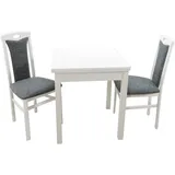 HOFMANN LIVING AND MORE Essgruppe »3tlg. Tischgruppe«, (Spar-Set, 2 tlg., 3tlg. Tischgruppe), Stühle montiert, grau