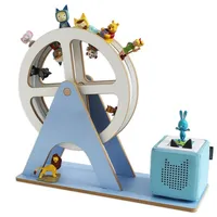 Holzura Kinderregal Tonie Regal Riesenrad mit magnetischem Rahmen für Toniefiguren blau
