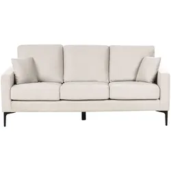 3-Sitzer Sofa Stoff hellbeige mit Kissen GAVLE